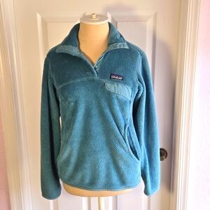 Patagonia Synchilla Teal Polartec Snap-T Fleece Pullover Womens Size S Blue